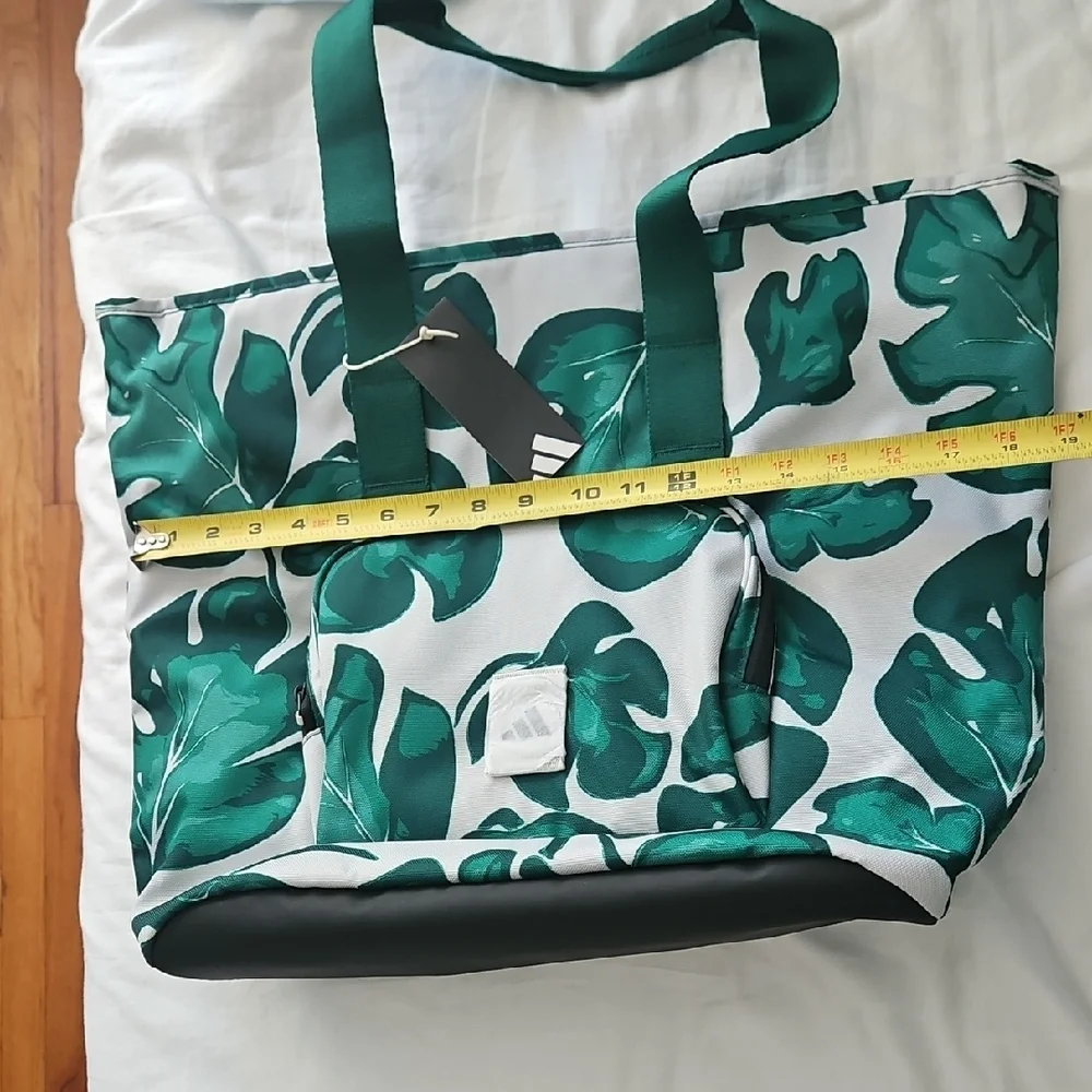Adidas Tropical Green Leaf Tote Bag - Picture 10 of 15
